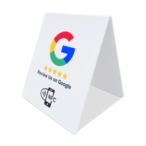 Doppelseitiger NFC-Aufsteller für mehr Google Bewertungen