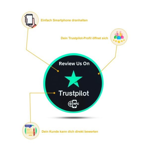 Hochwertiger NFC-Aufkleber für mehr Trustpilot Bewertungen – Bild 5