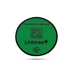Hochwertiger NFC-Aufkleber für mehr Social-Media Reichweite durch Linktree
