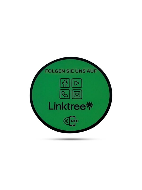 Hochwertiger NFC-Aufkleber für mehr Social-Media Reichweite durch Linktree